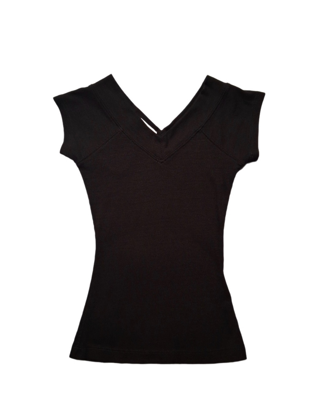 NWOT BDG Black V-Neck Cap Sleeve Top